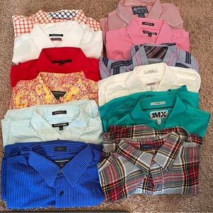 Lot of (12) Men’s LS Button Front Shirts-(M/L)